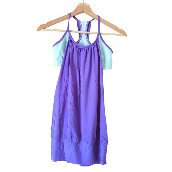 lululemon athletica Tops - lululemon athletica No Limits Tank Top Pow Purple Aquamarine Size 4 Workout Gym